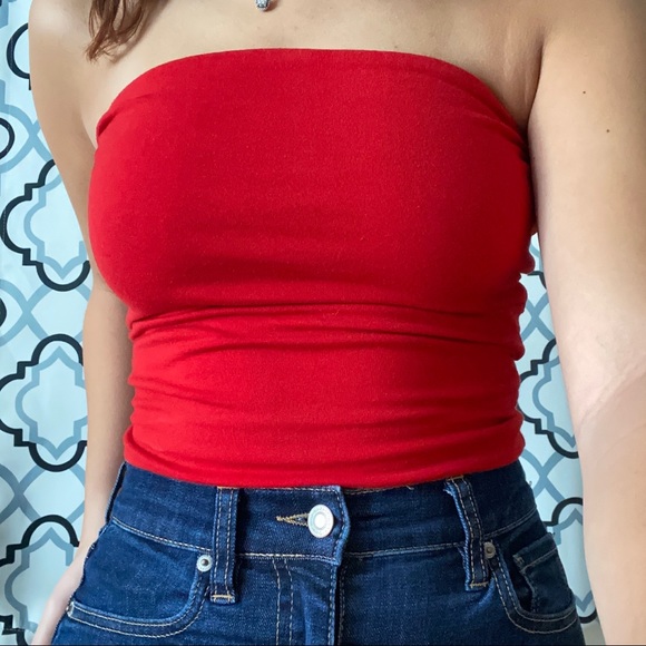 RED BRANDY MELVILLE TUBE TOP💋 - Picture 2 of 3